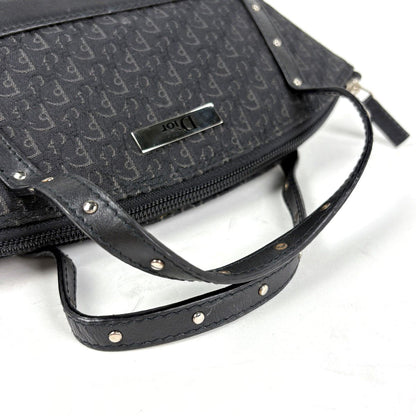 Dior Trotter Pattern Handbag Street Chic Logo Canvas Black — view 7