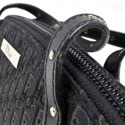 Dior Trotter Pattern Handbag Street Chic Logo Canvas Black — view 5