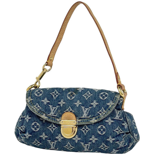 Louis Vuitton Mini Pleaty Shoulder Bag Monogram Denim Blue