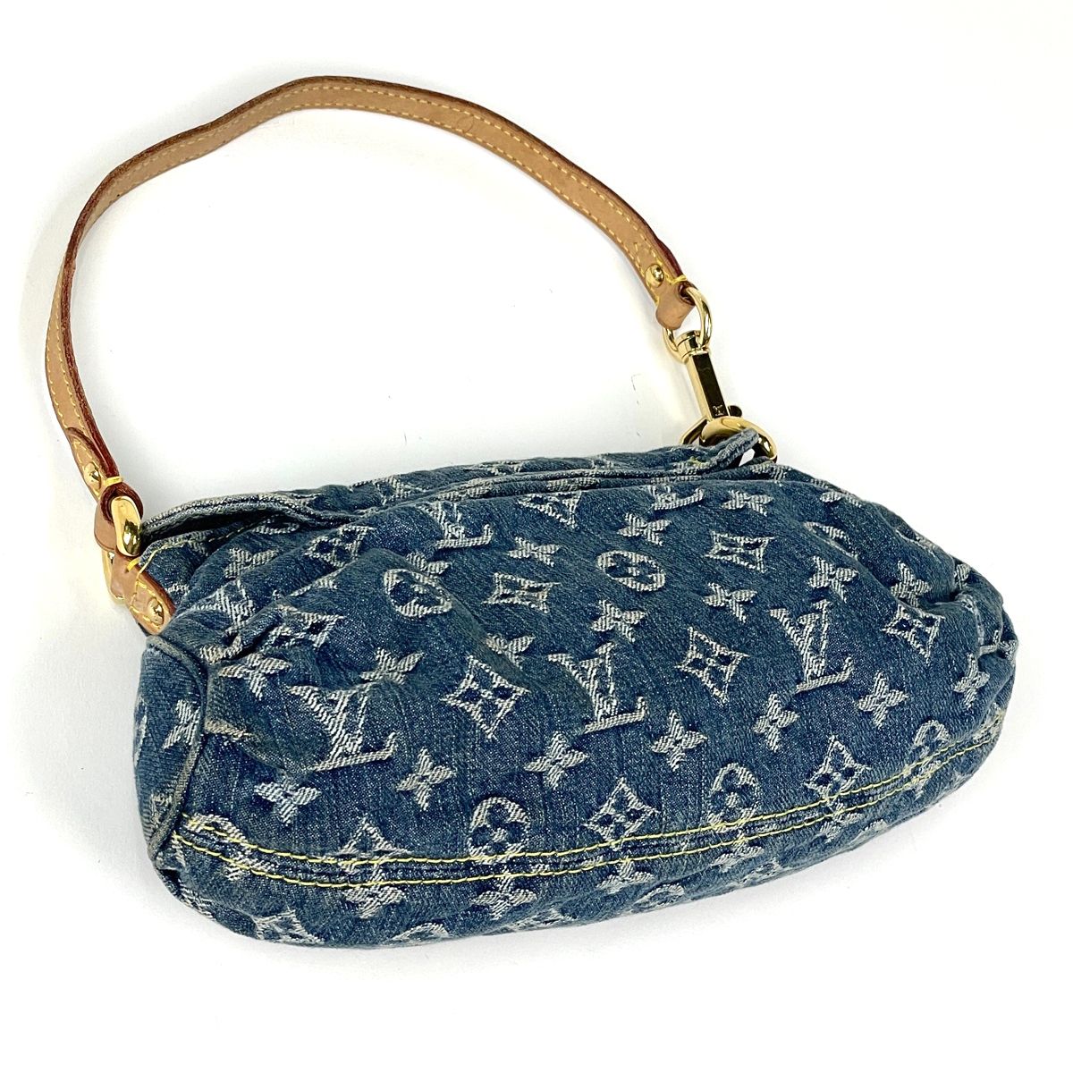 Louis Vuitton Mini Pleaty Shoulder Bag Monogram Denim Blue — view 2