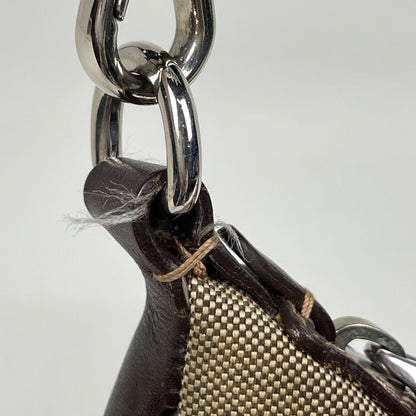 Prada Logo Jacquard Handbag Pouch Canvas Brown — view 4