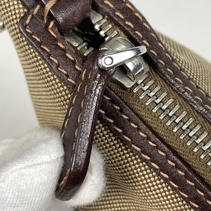 Prada Logo Jacquard Handbag Pouch Canvas Brown — view 5