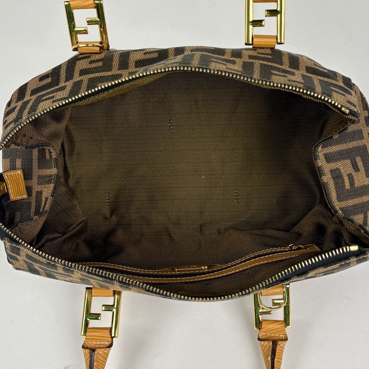 Fendi Zucca Pattern Handbag 2-Way Canvas Brown — view 8