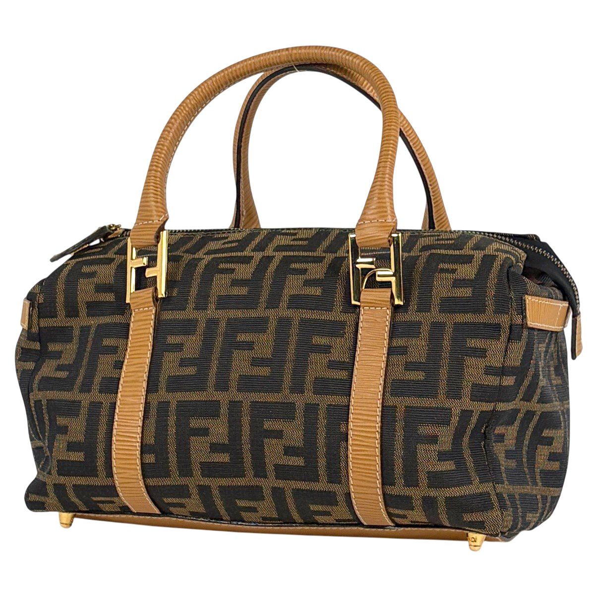 Fendi Zucca Pattern Handbag 2-Way Canvas Brown