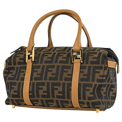 Fendi Zucca Pattern Handbag 2-Way Canvas Brown