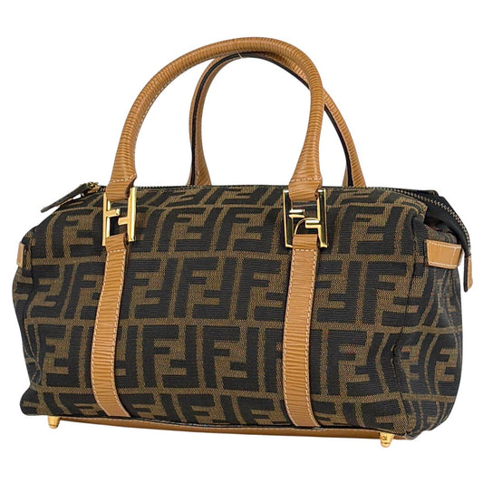 Fendi Zucca Pattern Handbag 2-Way Canvas Brown