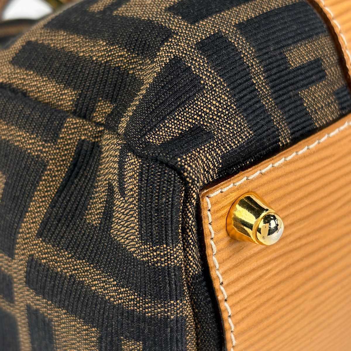 Fendi Zucca Pattern Handbag 2-Way Canvas Brown — view 3