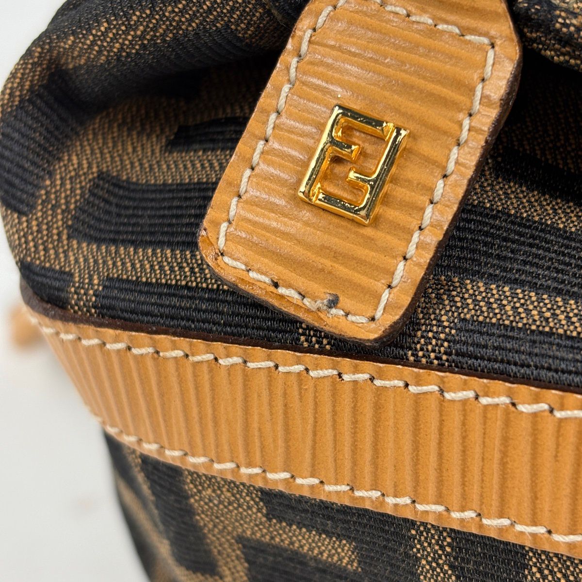 Fendi Zucca Pattern Handbag 2-Way Canvas Brown — view 4