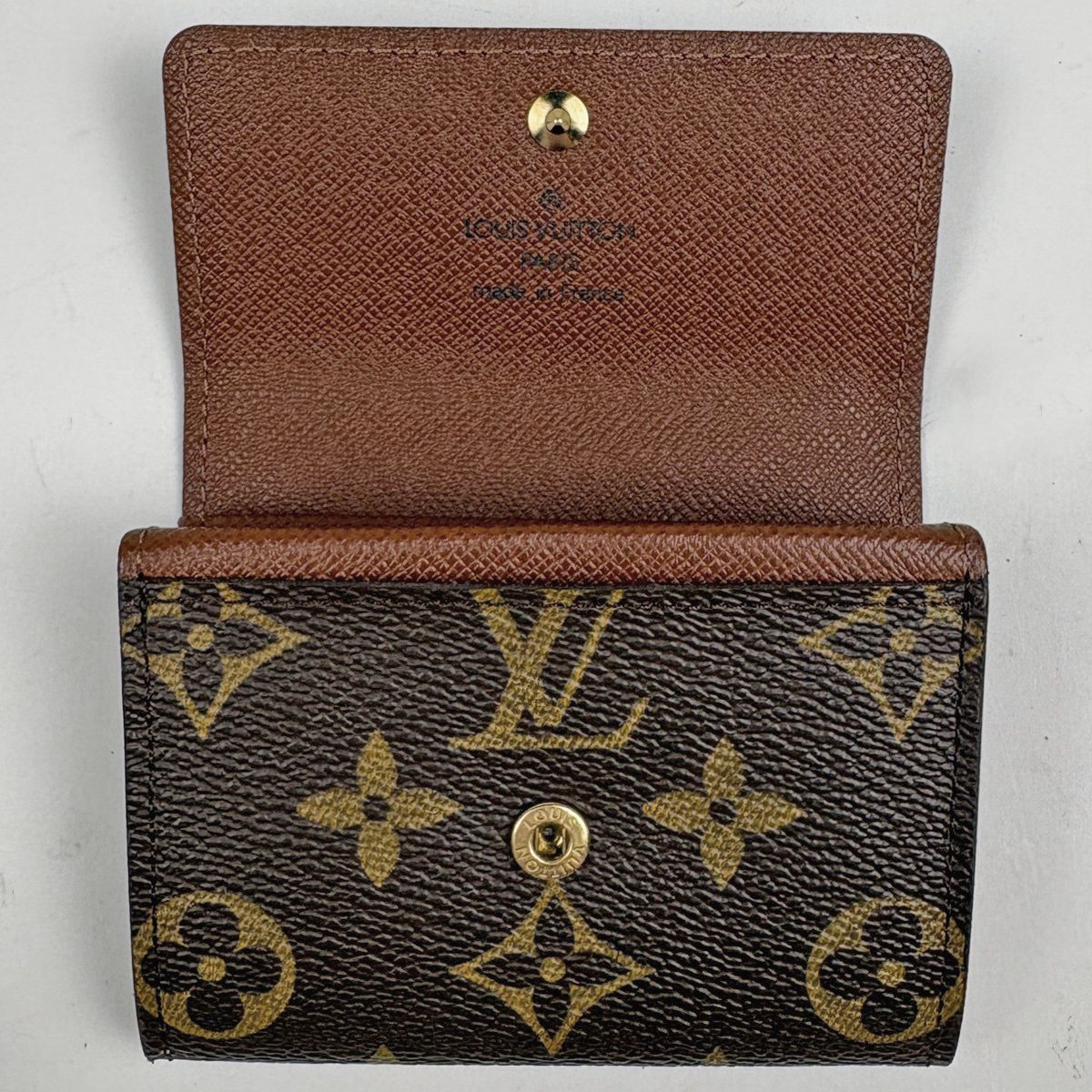 Louis Vuitton Porte-Monnaie Plat Coin Case Monogram Brown — view 6