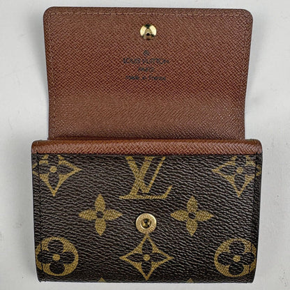 Louis Vuitton Porte-Monnaie Plat Coin Case Monogram Brown — view 6