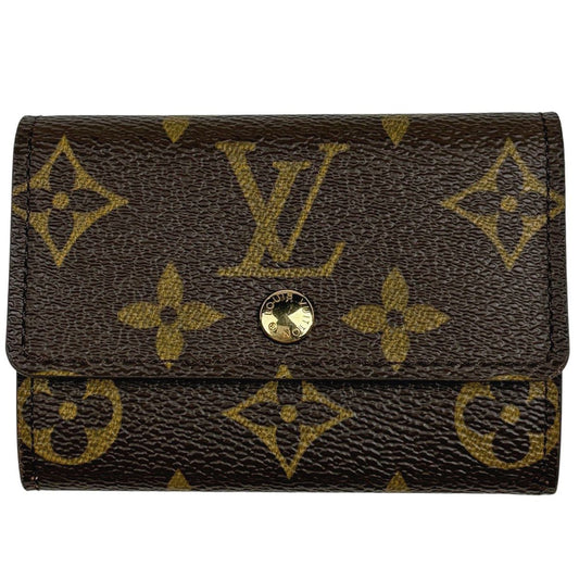 Louis Vuitton Porte-Monnaie Plat Coin Case Monogram Brown
