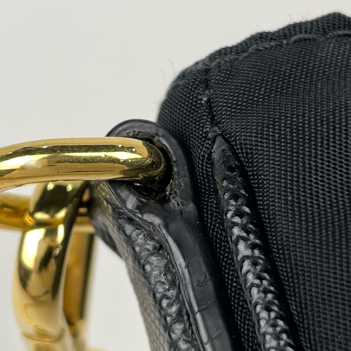 Prada Chain Shoulder Bag Nylon Nero — view 4