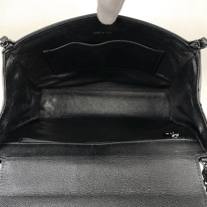 Chanel CC Logo Chain Shoulder Bag Caviar Leather Black — view 8