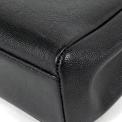 Chanel CC Logo Chain Shoulder Bag Caviar Leather Black — view 3