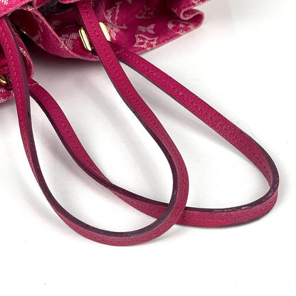 Louis Vuitton Noefle MM Shoulder Bag Drawstring Monogram Denim Pink — view 9