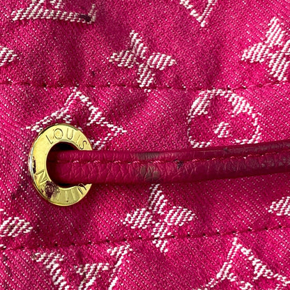 Louis Vuitton Noefle MM Shoulder Bag Drawstring Monogram Denim Pink — view 5