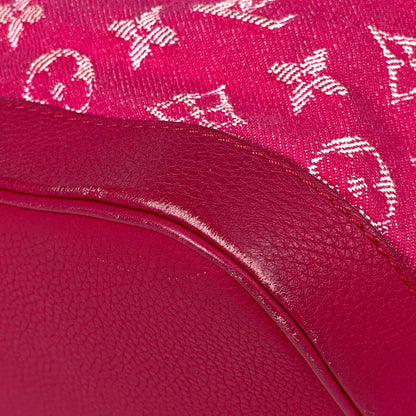 Louis Vuitton Noefle MM Shoulder Bag Drawstring Monogram Denim Pink — view 3