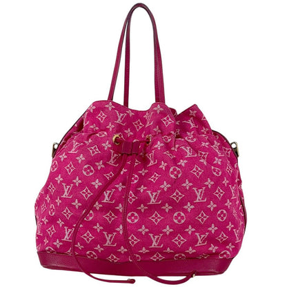 Louis Vuitton Noefle MM Shoulder Bag Drawstring Monogram Denim Pink