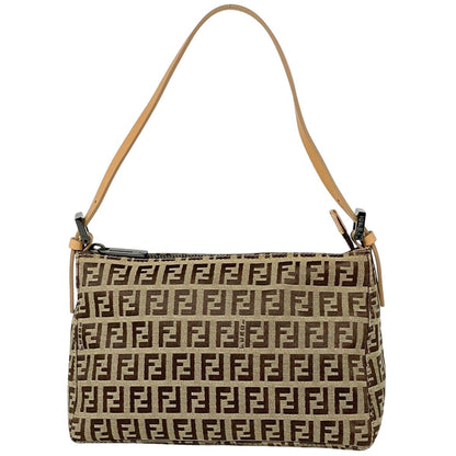 Fendi Zucchino Pattern Handbag 2-Way Canvas Beige