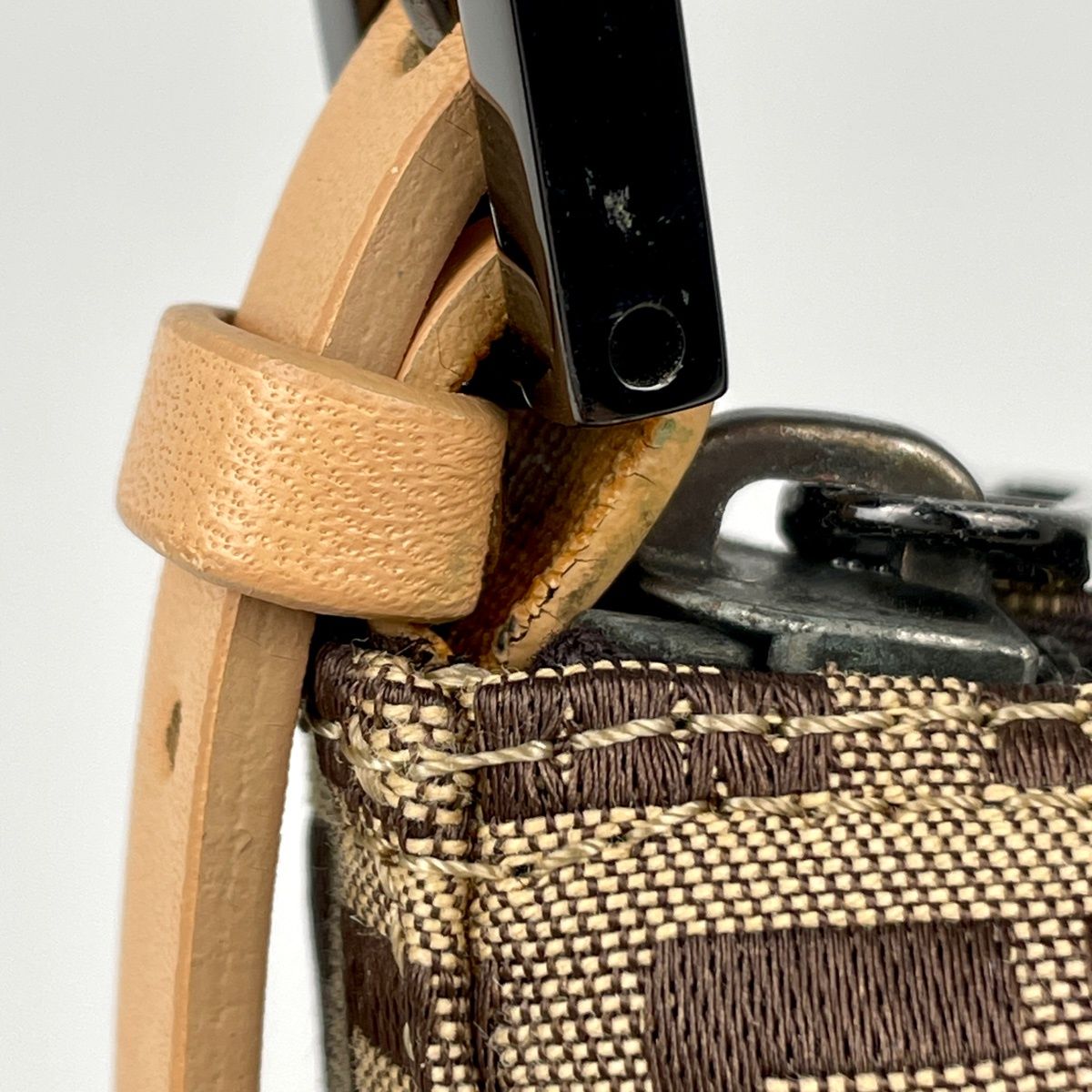Fendi Zucchino Pattern Handbag 2-Way Canvas Beige — view 4