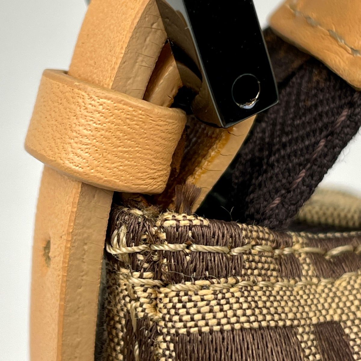 Fendi Zucchino Pattern Handbag 2-Way Canvas Beige — view 5