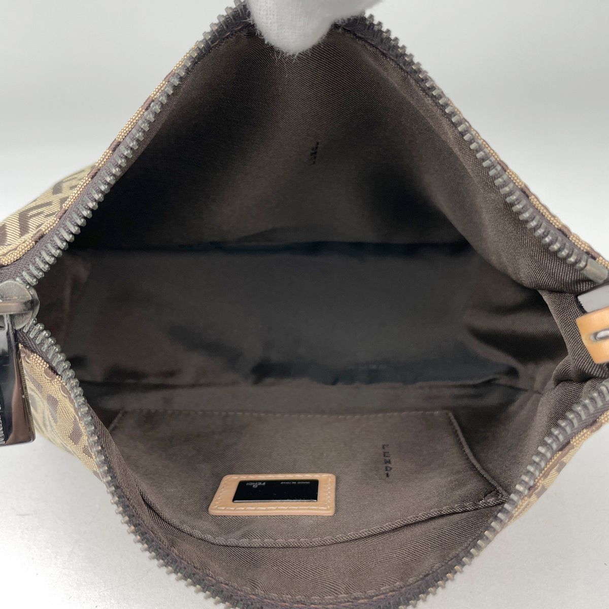 Fendi Zucchino Pattern Handbag 2-Way Canvas Beige — view 7