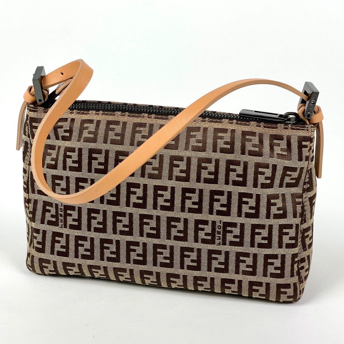 Fendi Zucchino Pattern Handbag 2-Way Canvas Beige — view 6