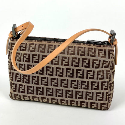 Fendi Zucchino Pattern Handbag 2-Way Canvas Beige — view 6