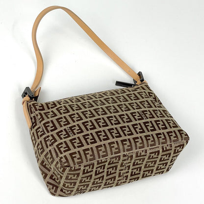 Fendi Zucchino Pattern Handbag 2-Way Canvas Beige — view 2