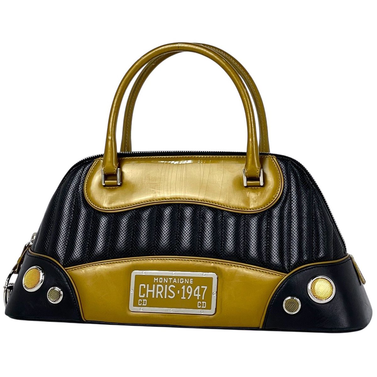 Dior Montenecris Handbag Trailer Leather Black Yellow
