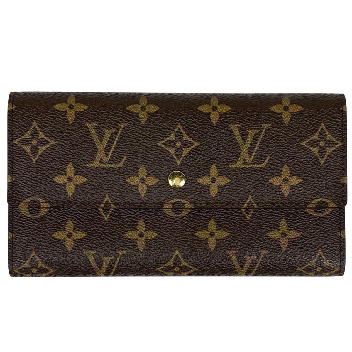 Louis Vuitton Porte Tresor International Trifold Wallet Monogram Brown