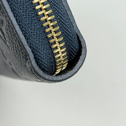 Louis Vuitton Zippy Wallet Zip Around Metallic Monogram Empreinte Navy Blue — view 3