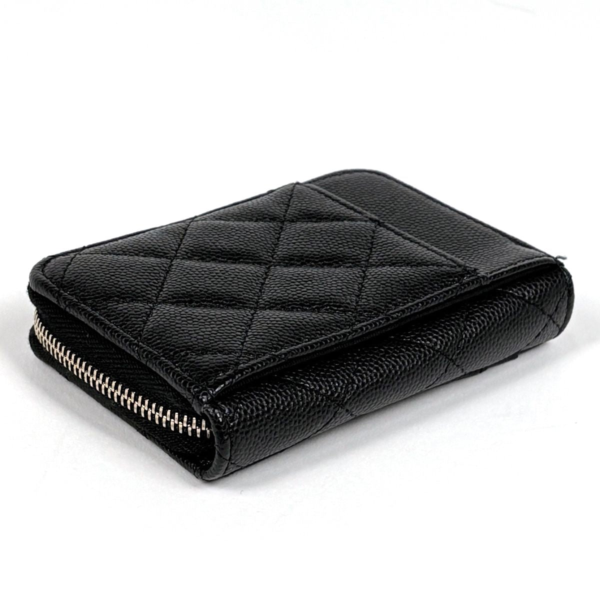 Chanel CC Logo Coin Case Card Caviar Leather Black — view 2