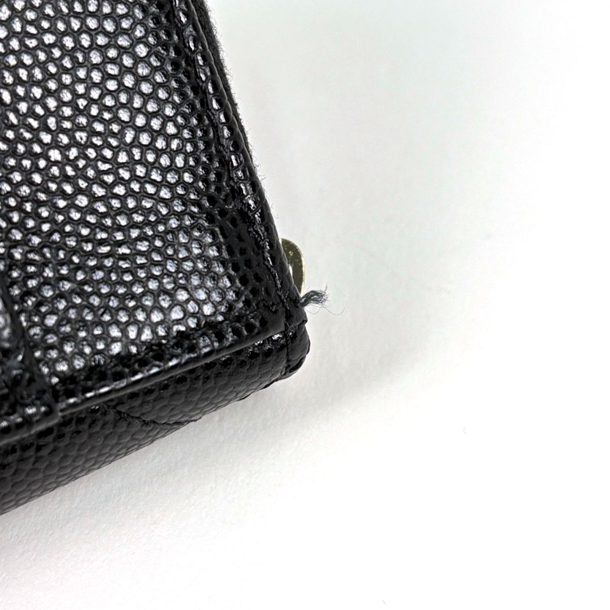 Chanel CC Logo Coin Case Card Caviar Leather Black — view 3