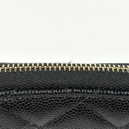 Chanel CC Logo Coin Case Card Caviar Leather Black — view 4