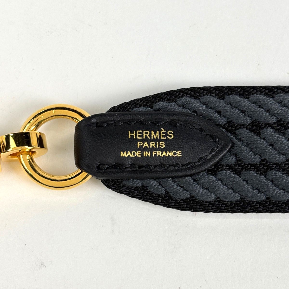 Hermes Bandouliere Sangle Cordage Shoulder Strap Canvas Black Gray — view 4