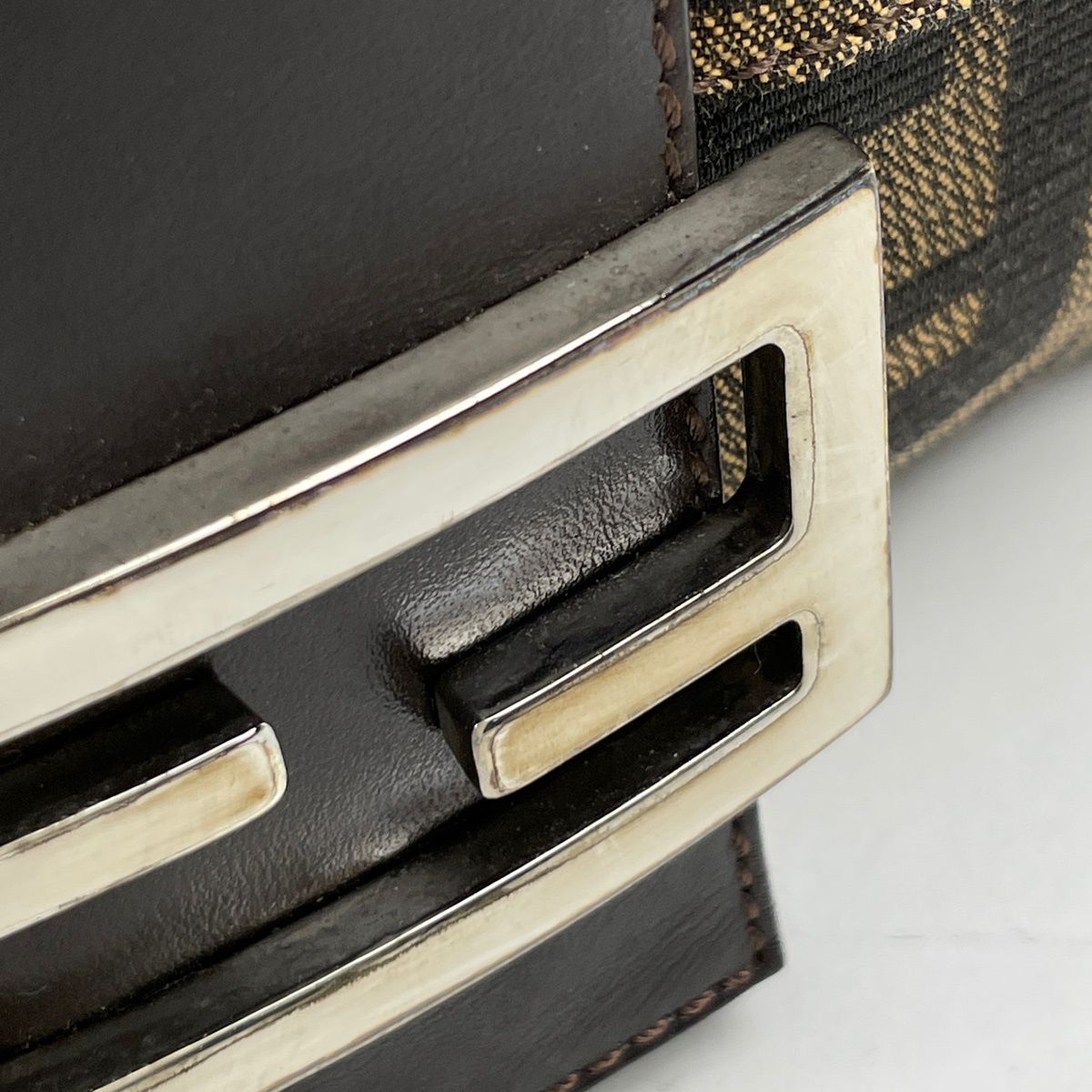 Fendi Zucca Pattern Mamma Baguette Shoulder Bag Canvas Brown — view 6