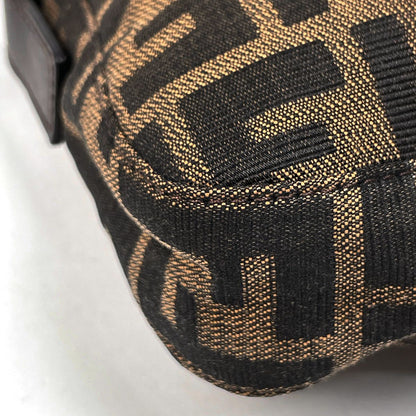 Fendi Zucca Pattern Mamma Baguette Shoulder Bag Canvas Brown — view 3