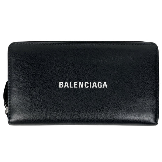 Balenciaga Logo Wallet Leather Black