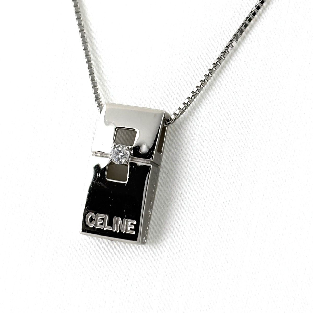 Celine Diamond Necklace Platinum Pendant