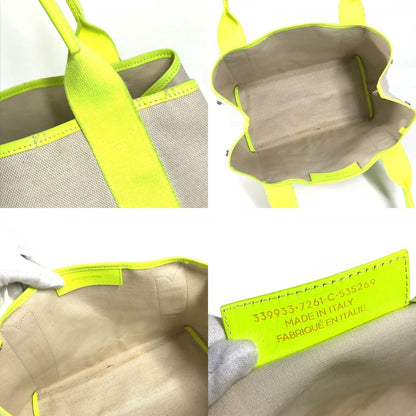 Balenciaga Handbag Navy Cabas S Leather Canvas Yellow — view 8