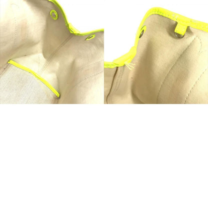 Balenciaga Handbag Navy Cabas S Leather Canvas Yellow — view 9