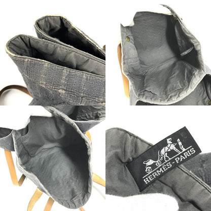 Hermes Shoulder Bag Amedaba Cabas de Poche Cotton Gray — view 8