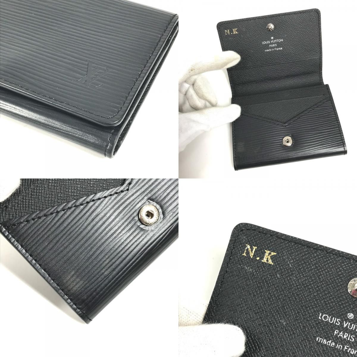 Louis Vuitton Card Case Business Holder Epi Leather Noir Black — view 8