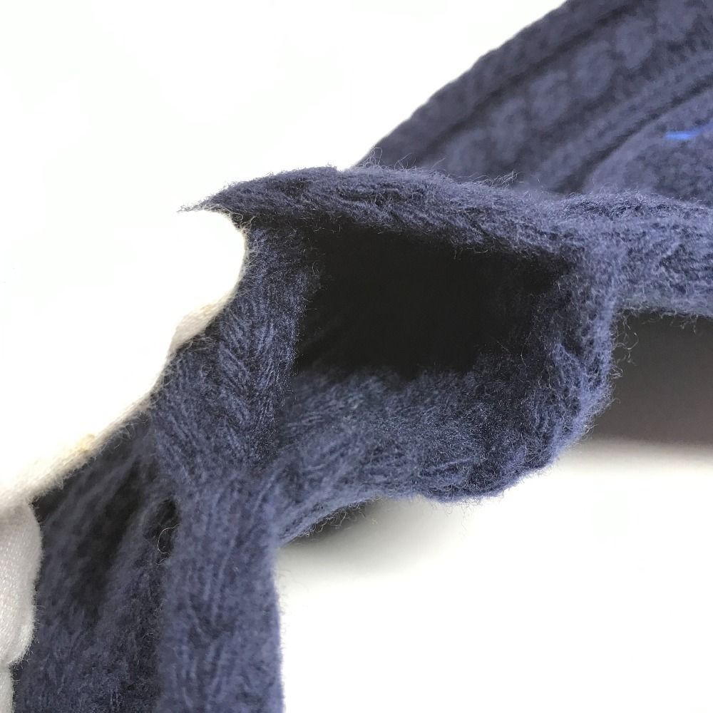 Louis Vuitton Scarf Only LV Mini Cable Wool Navy — view 4