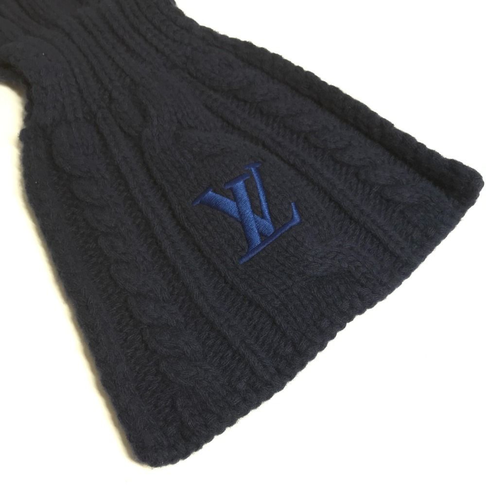 Louis Vuitton Scarf Only LV Mini Cable Wool Navy — view 7