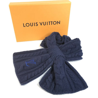 Louis Vuitton Scarf Only LV Mini Cable Wool Navy — view 5