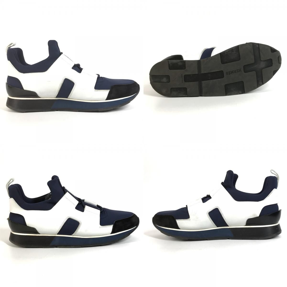 Hermes Sneakers Logo Bicolor Polyamide Navy — view 7