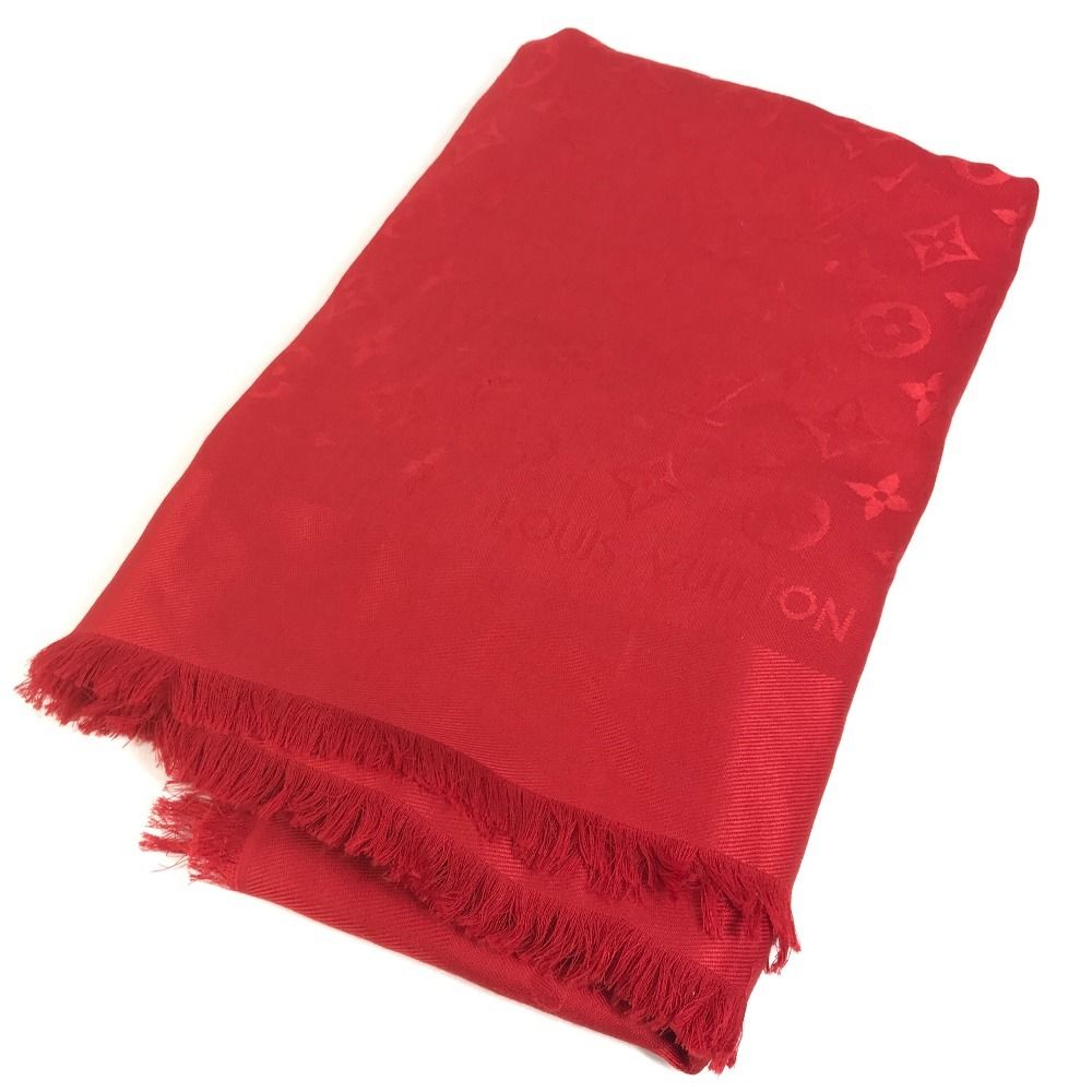 Louis Vuitton Shawl Large Wool Red Scarf
