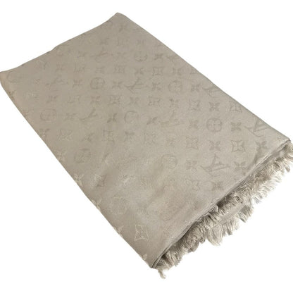 Louis Vuitton Shawl Monogram Large Wool Beige Scarf